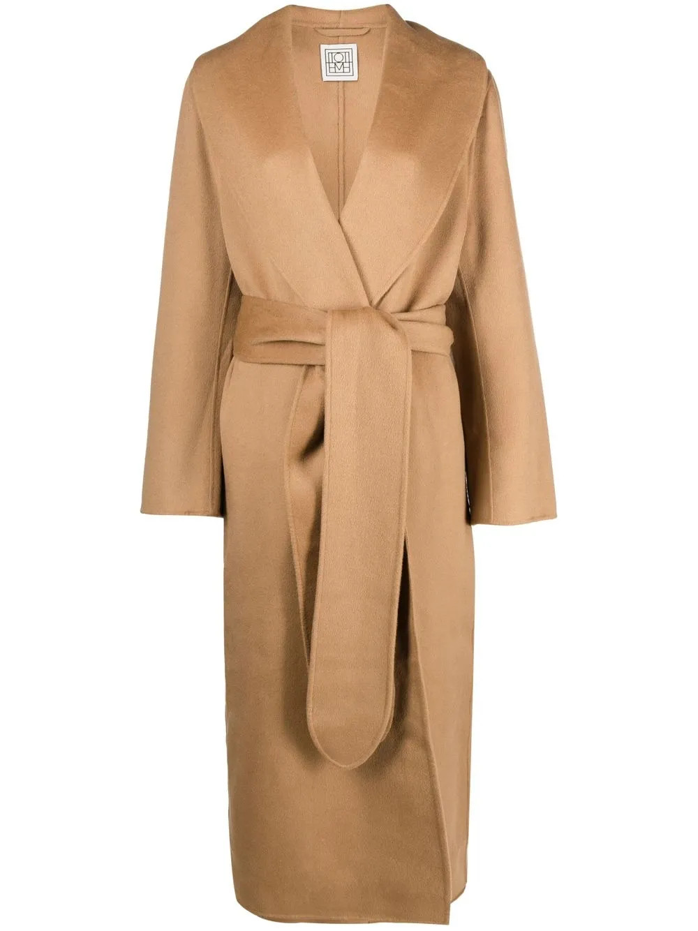 TOTEME Robe Belted Wool Coat - Farfetch | Farfetch Global