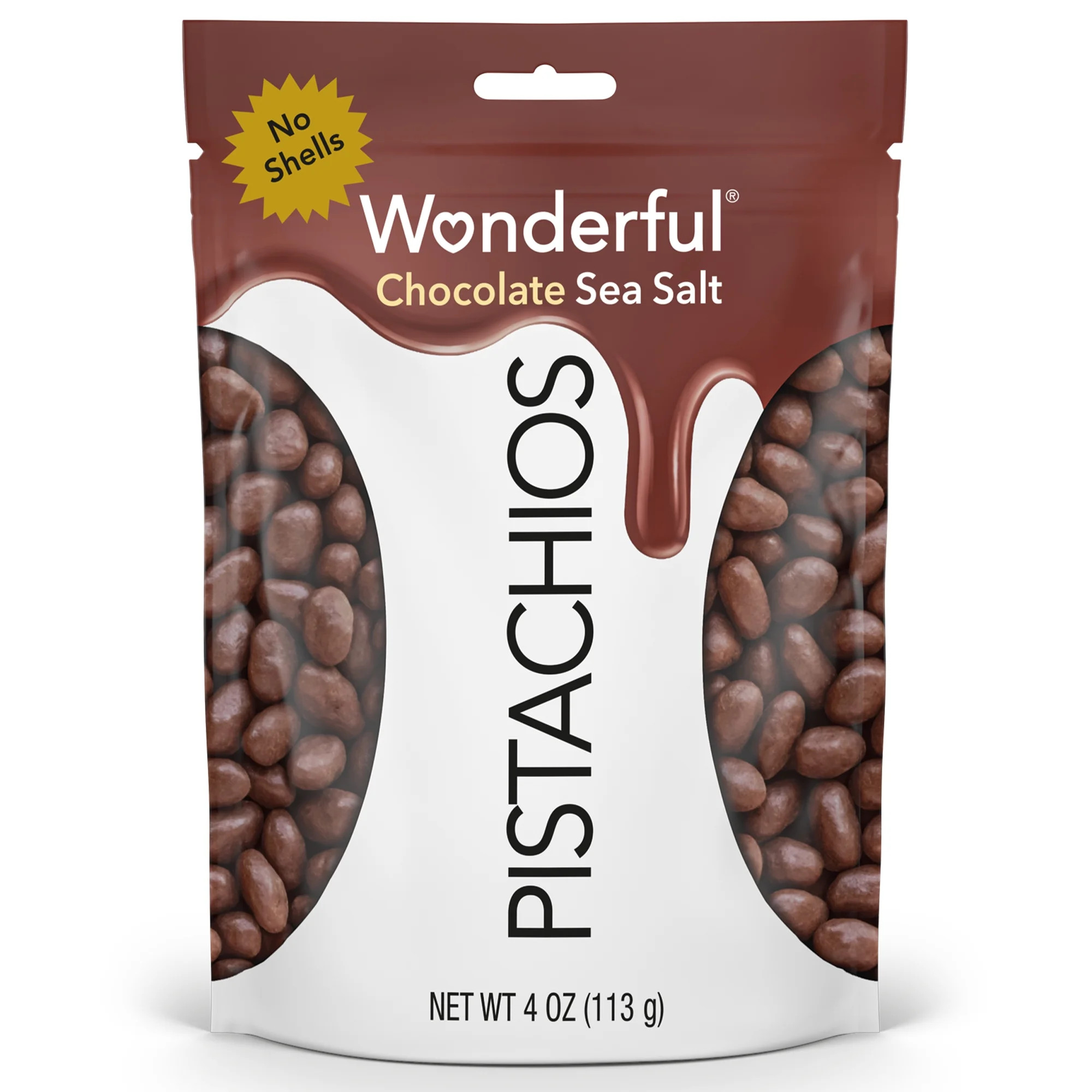 Wonderful Pistachios Chocolate Sea Salt, 4 Ounce Resealable Bag | Walmart (US)