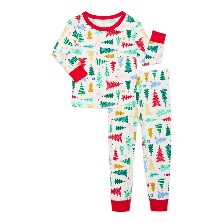 Holiday Time Toddler Christmas Tree Pajama Set, 2-Piece, Sizes 2T-5T | Walmart (US)