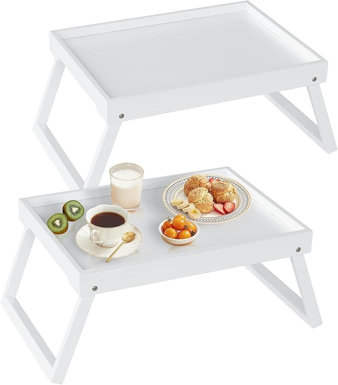 Bamboo Bed Tray Table with Folding Leg, Breakfast in Bed Tray for Kitchen,Eating,TV Table, Laptop... | Amazon (US)