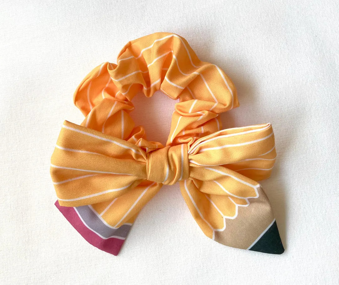 Back to School Hair Ties, Pencil Scrunchie, Pencil Hair Holder, First Day School, Pencil Teachers... | Etsy (US)