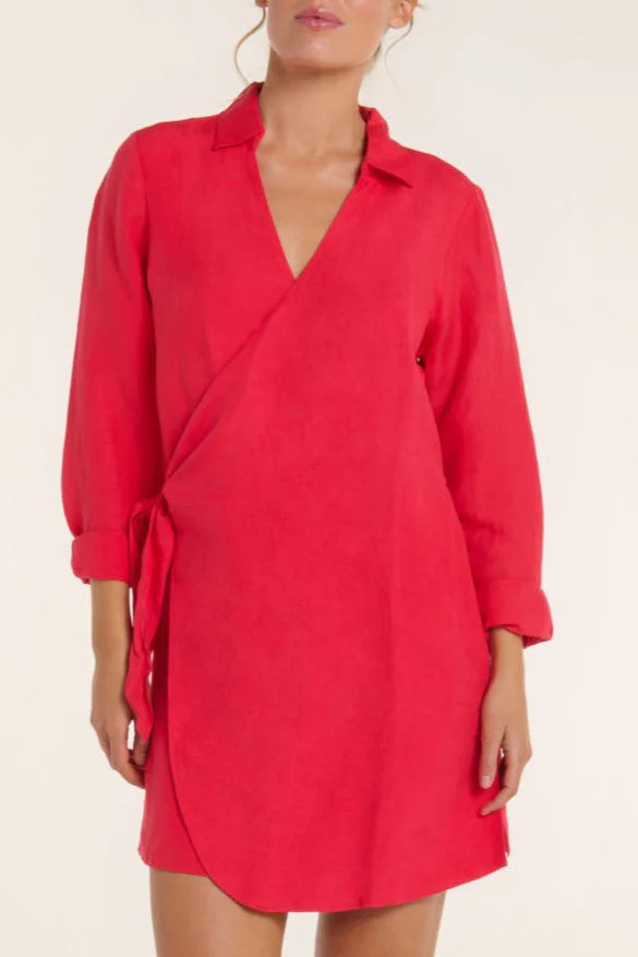 Isla Wrap Dress in Teaberry | Hermoza