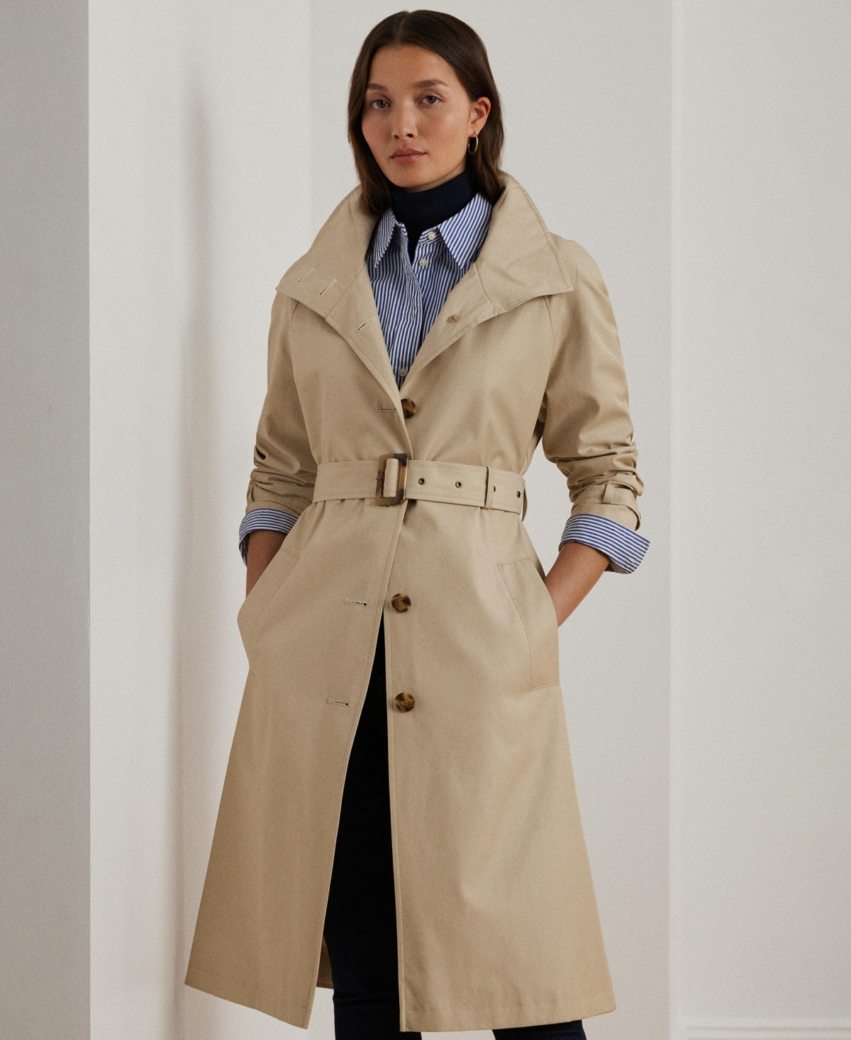 Lauren Ralph Lauren Women's Belted Trench Coat - Explorer Sand | Macy's
