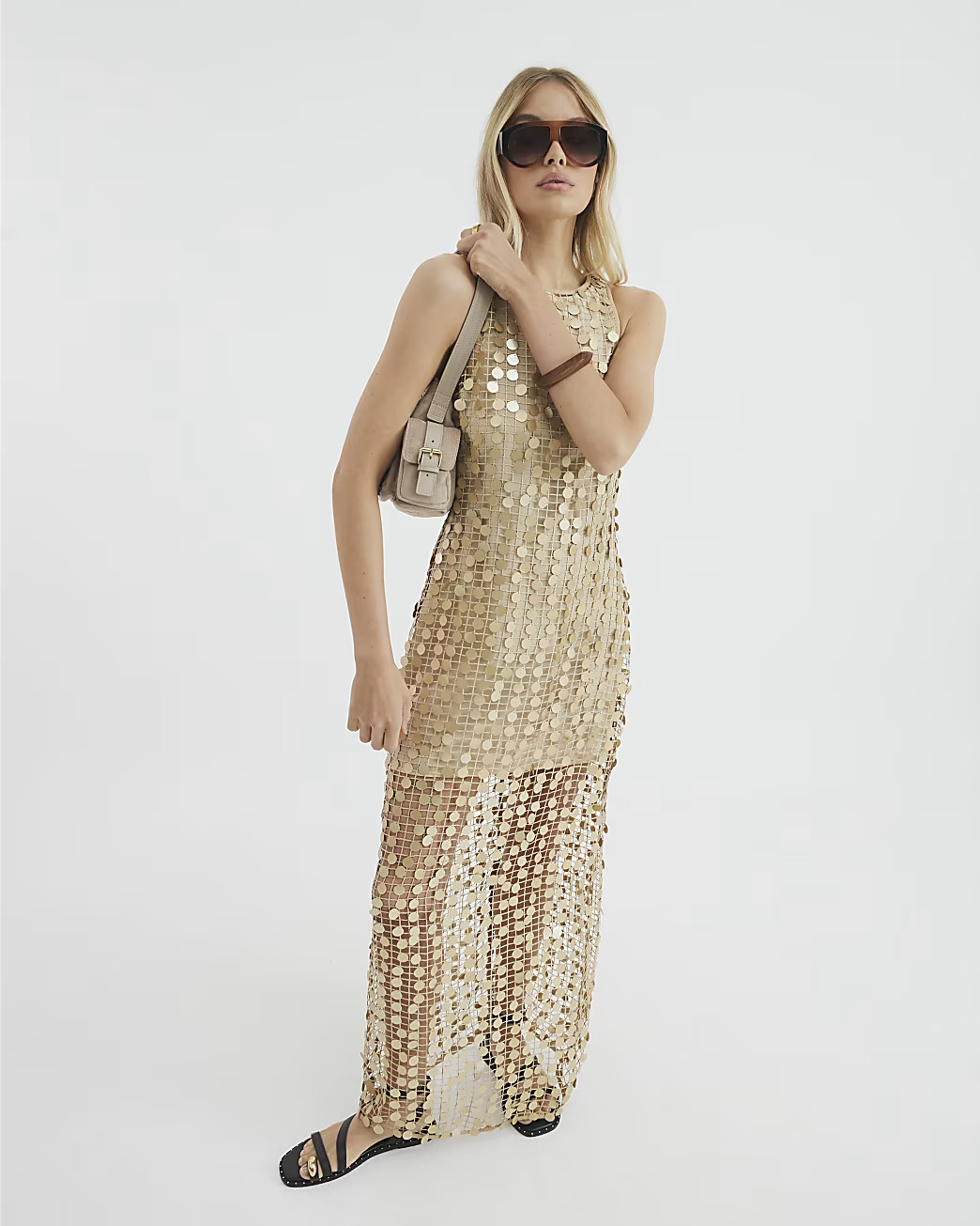Gold Sequin Maxi Dress | River Island UK & IE