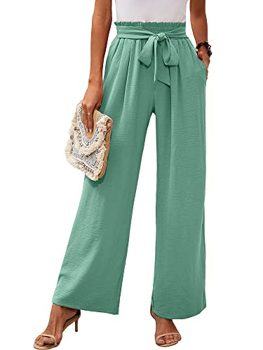 Heymoments Women's Wide Leg Lounge Pants Lightweight High Waisted Adjustable Tie Knot Loose Fit T... | Amazon (US)