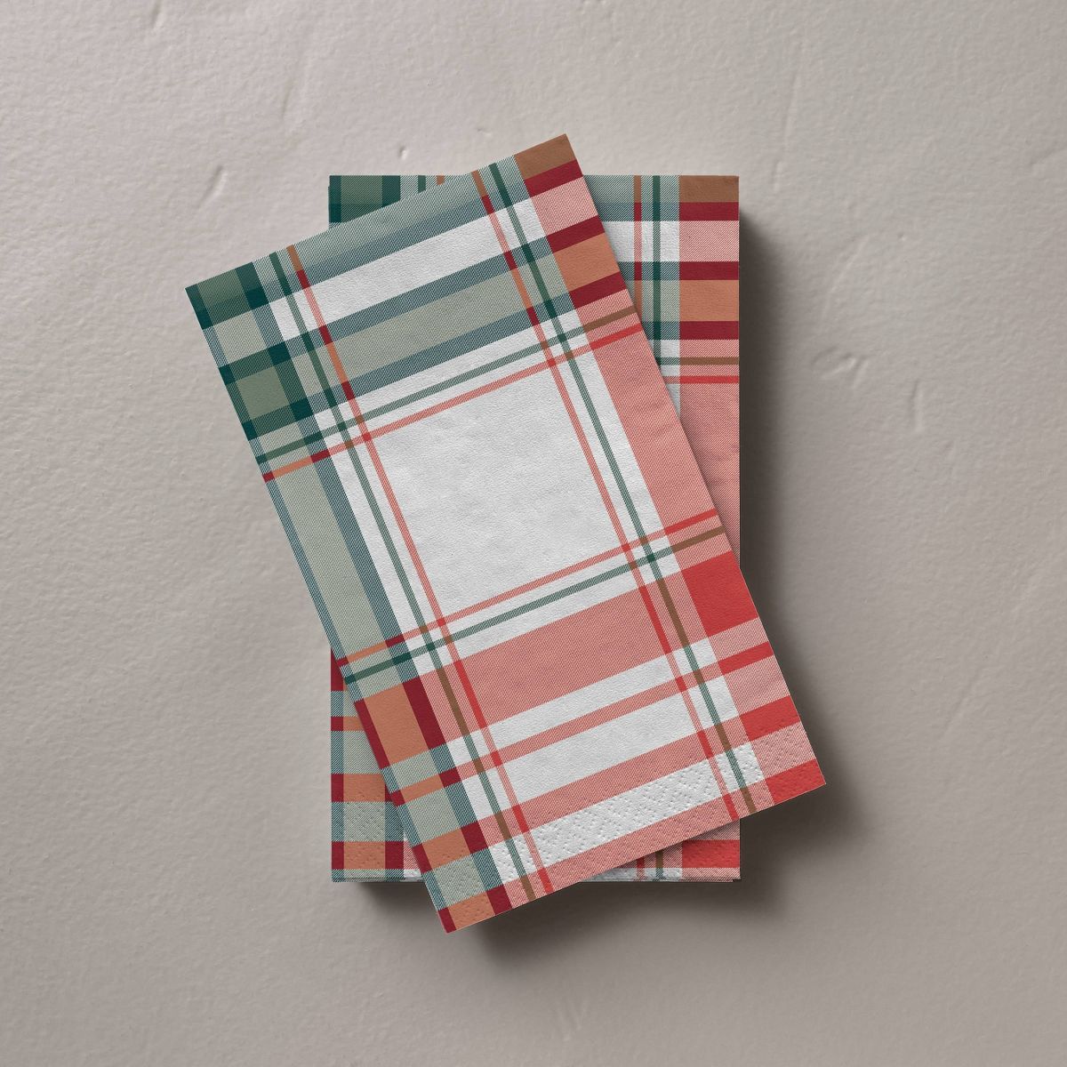 14ct Festive Plaid Paper Christmas Hand Towels Red/Green/Cream - Hearth & Hand™ with Magnolia | Target