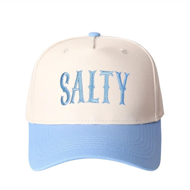 SALTY Embroidered Patchwork Trucker Cap | Adjustable Unisex Snapback, Coastal Vibes Essential | Walmart (US)