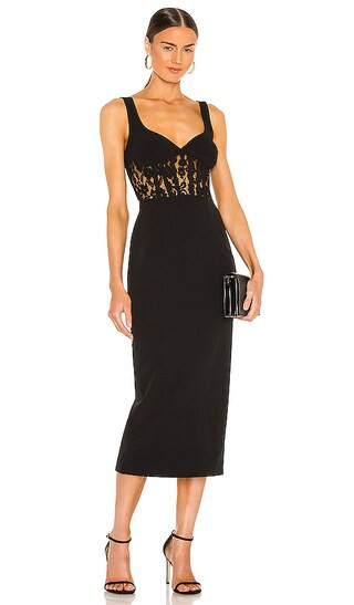 Corset Lace Panel Dress in Black | Revolve Clothing (Global)