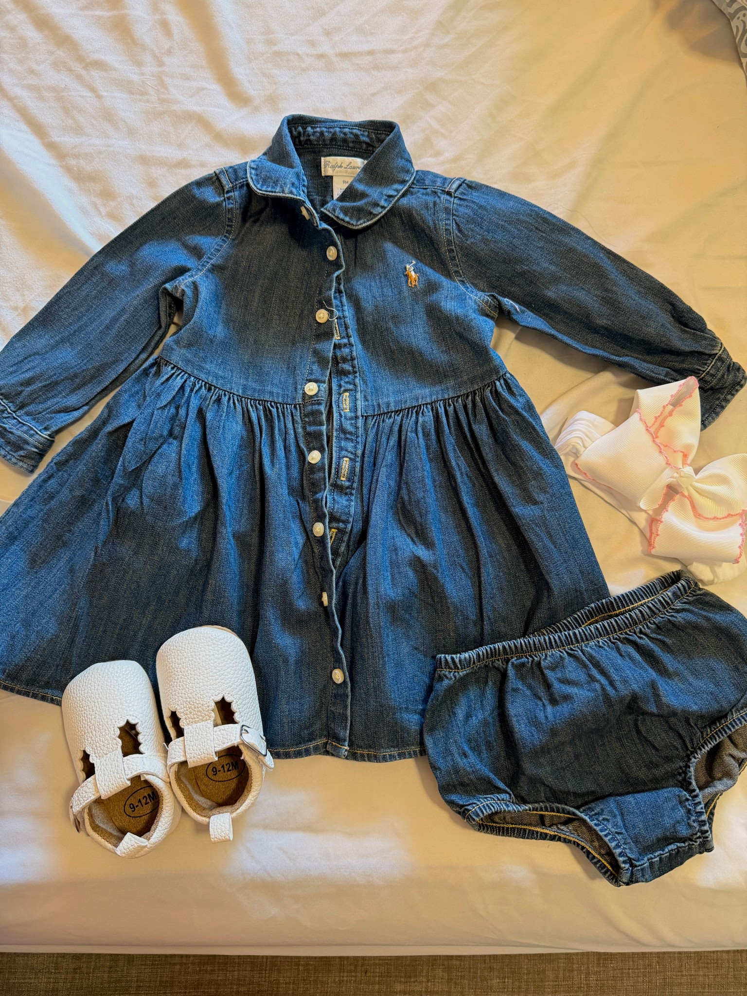 Baby girl outfit for today! 😍😍
Love a good denim look! 

Ralph Lauren 
Denim dress
Baby outfit 

#LTKBaby #LTKKids #LTKootd