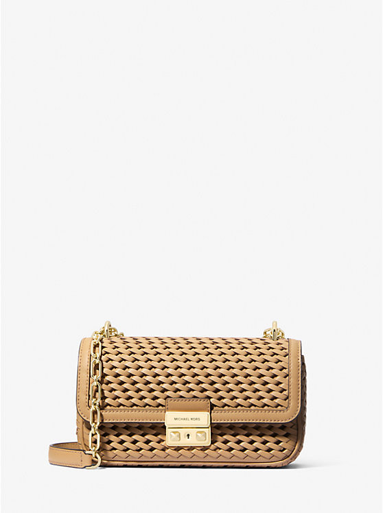 Tribeca Small Hand-Woven Leather Shoulder Bag | Michael Kors US
