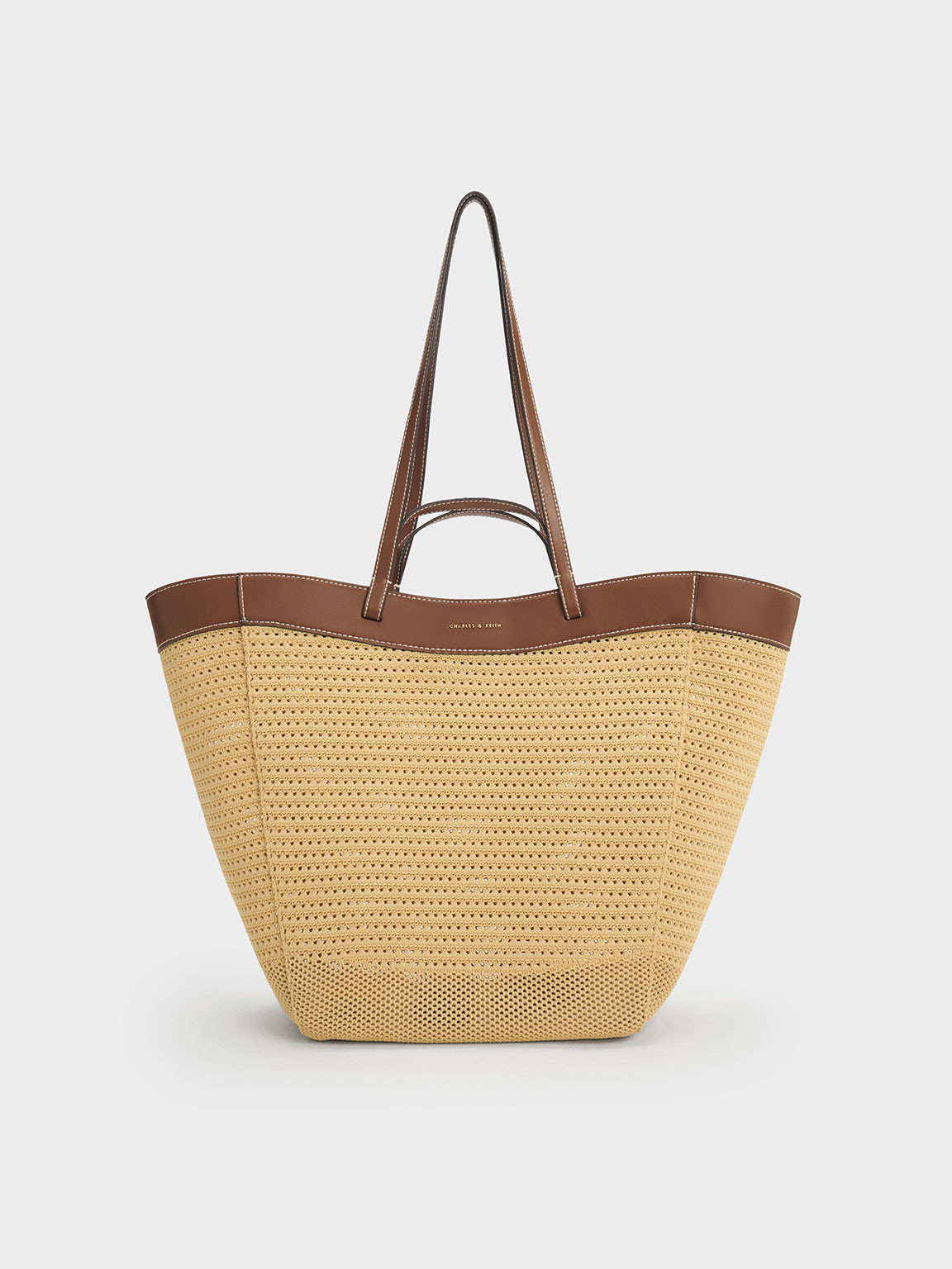 Ida Knitted Sculptural Tote Bag
 - Beige | Charles & Keith UK