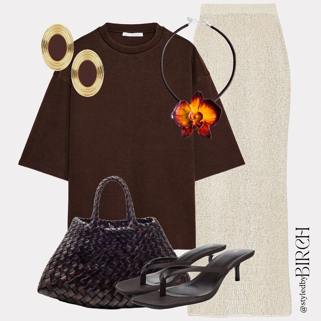 A summer outfit that proves neutrals never have to be boring. Earthy tones, woven textures and a statement flower choker give this look the perfect blend of cool and elevated. 🤎

Zara 
Top - 4174/190/716
Shoes - 3328/510/700

Skirt 
Because of Alice -  Crochet Knit Maxi Skirt

#LTKdatenight #LTKsummer #LTKeurope