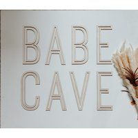 Babe Cave Sign | Playroom Decor Nursery Word Signs Kids Babe Cave Decor Girls Room Girls Nursery | Etsy (US)