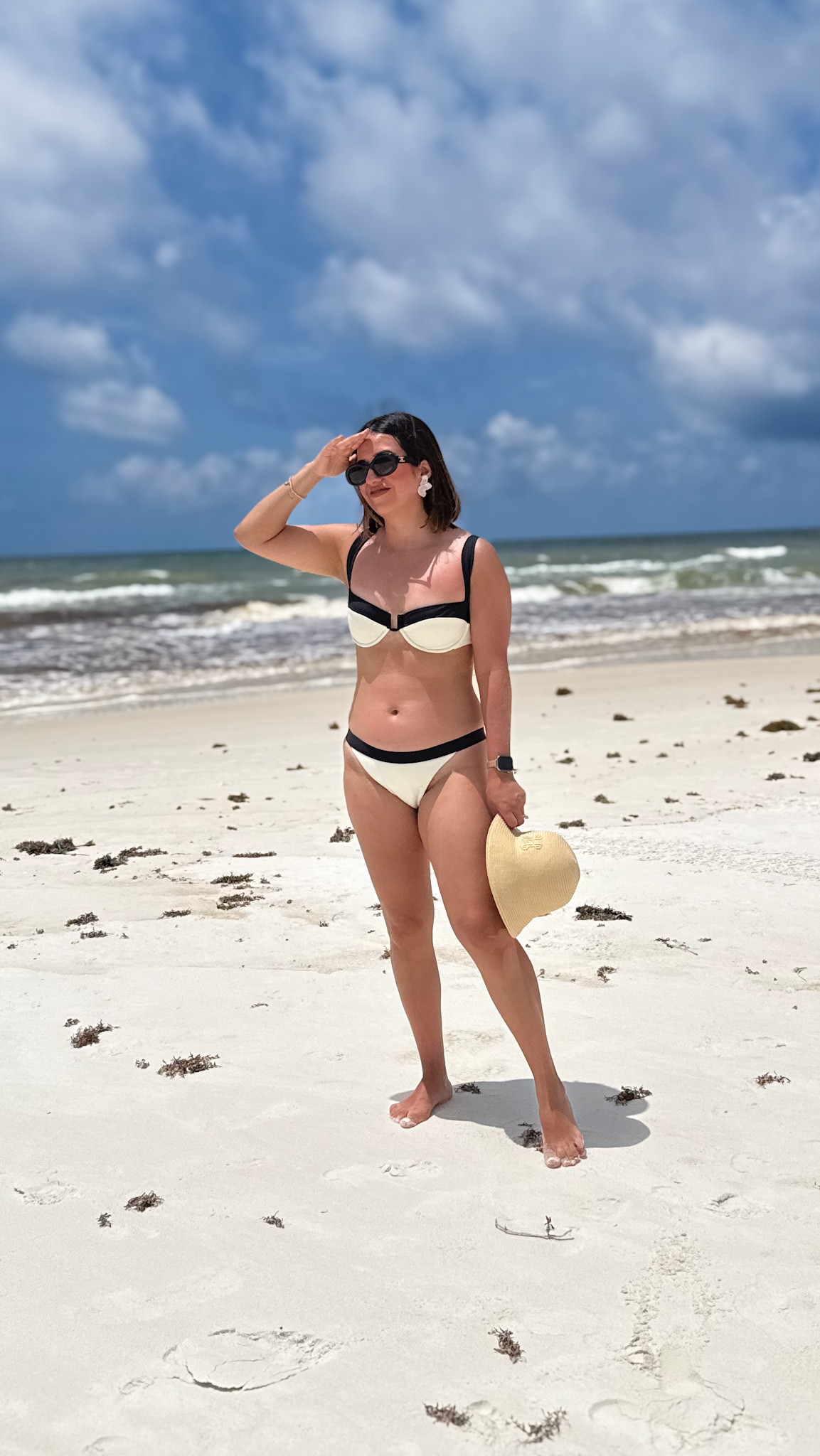 Outfit check: beach edition 👙

I sized up for both top and bottom. Wearing size M and L respectively. I am a 32DD in bras/4Us tops and 38/6US in bottoms. My usual size could have worked too. 

Earrings are from Ferezzi “Margaux”. Visit their website and use code KARLA15 for 15% off. They look so chic and great quality, my go to brand for jewelry. 


#LTKPetite #LTKSwim #LTKKids
