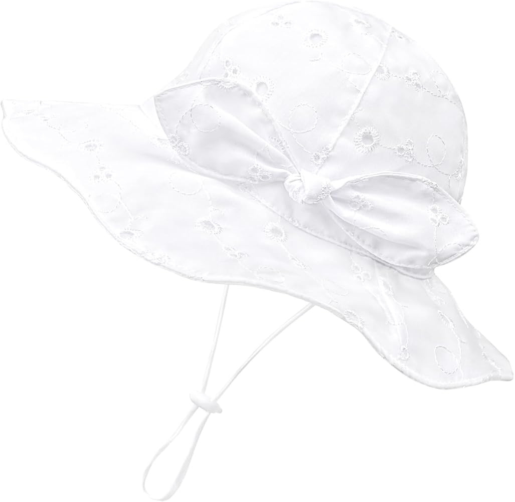 jerague Toddler Kids Baby Girl Breathable Sun Hat Cotton Foldable 50+ SPF Protective | Amazon (US)