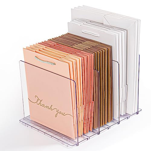 GoMaihe Reusable Shopping Bag Organizer, Adustable Extra Tall Shelf Dividers for Tote, Grocery, Gift bags, Handbag and Purse, Paper Bag Holder for Closets, Pantries, Magazine Holder (1-Pack) | Amazon (US)