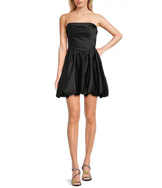 Social Strapless Bubble Hem Mini Dress | Dillard's