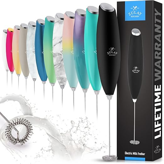 Zulay Milk Frother for Coffee with Upgraded Titanium Motor - Handheld Frother Electric Whisk, Mil... | Amazon (US)