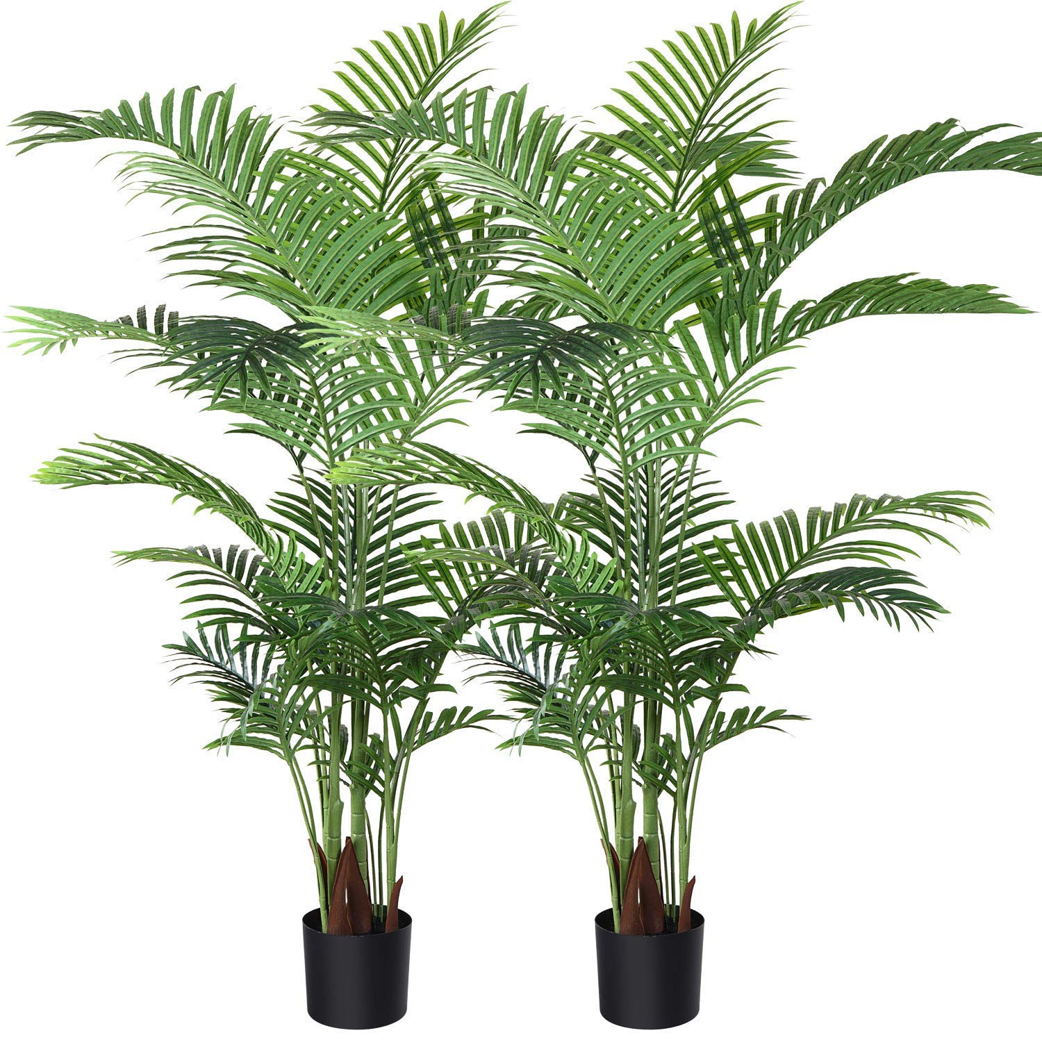 Fopamtri Artificial Areca Palm Plant 5 Feet Fake Palm Tree with 17 Trunks Faux Tree for Indoor Ou... | Amazon (US)