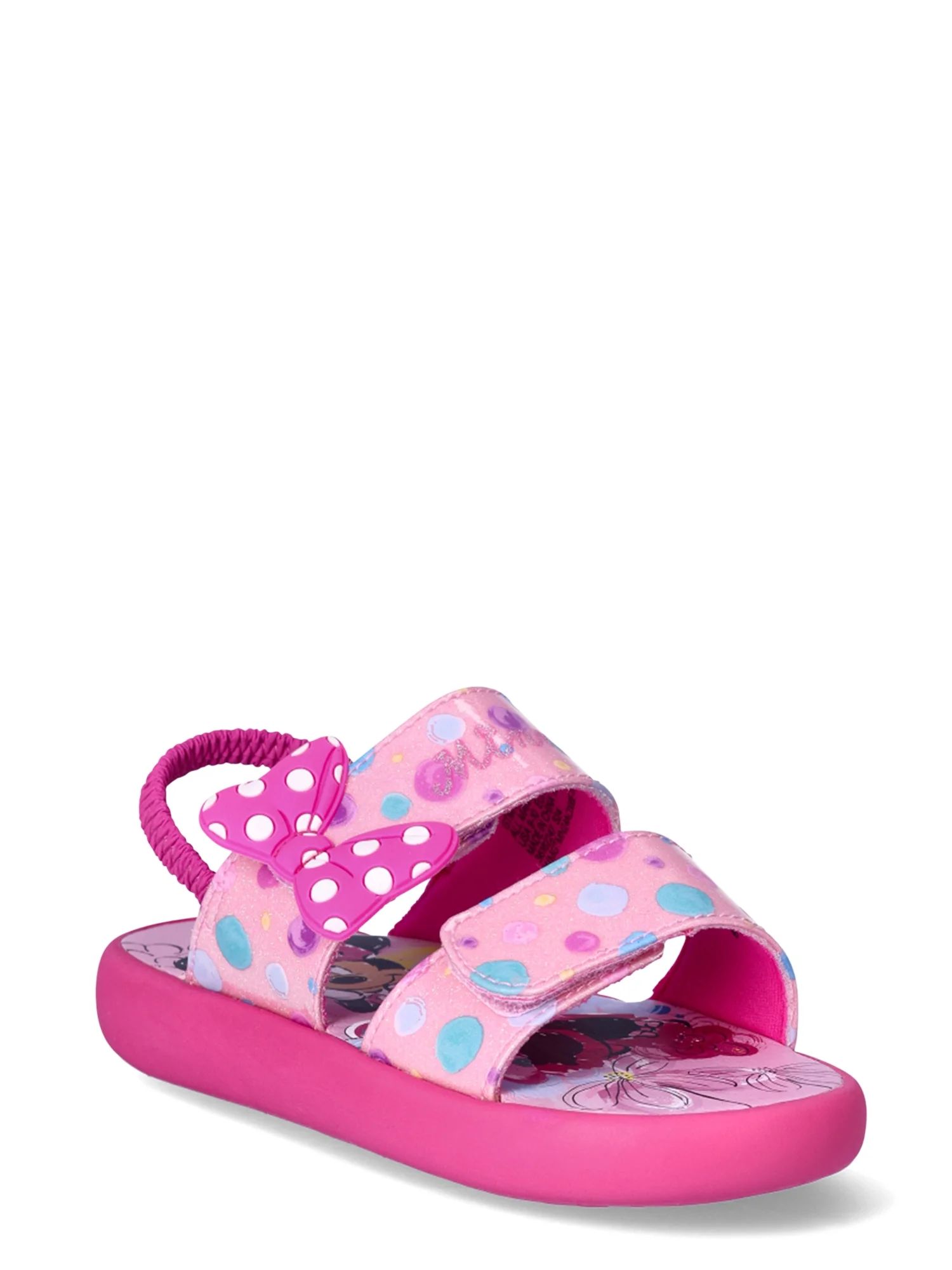Disney Minnie Mouse Toddler Girls Licensed Two-Strap Sandals | Walmart (US)