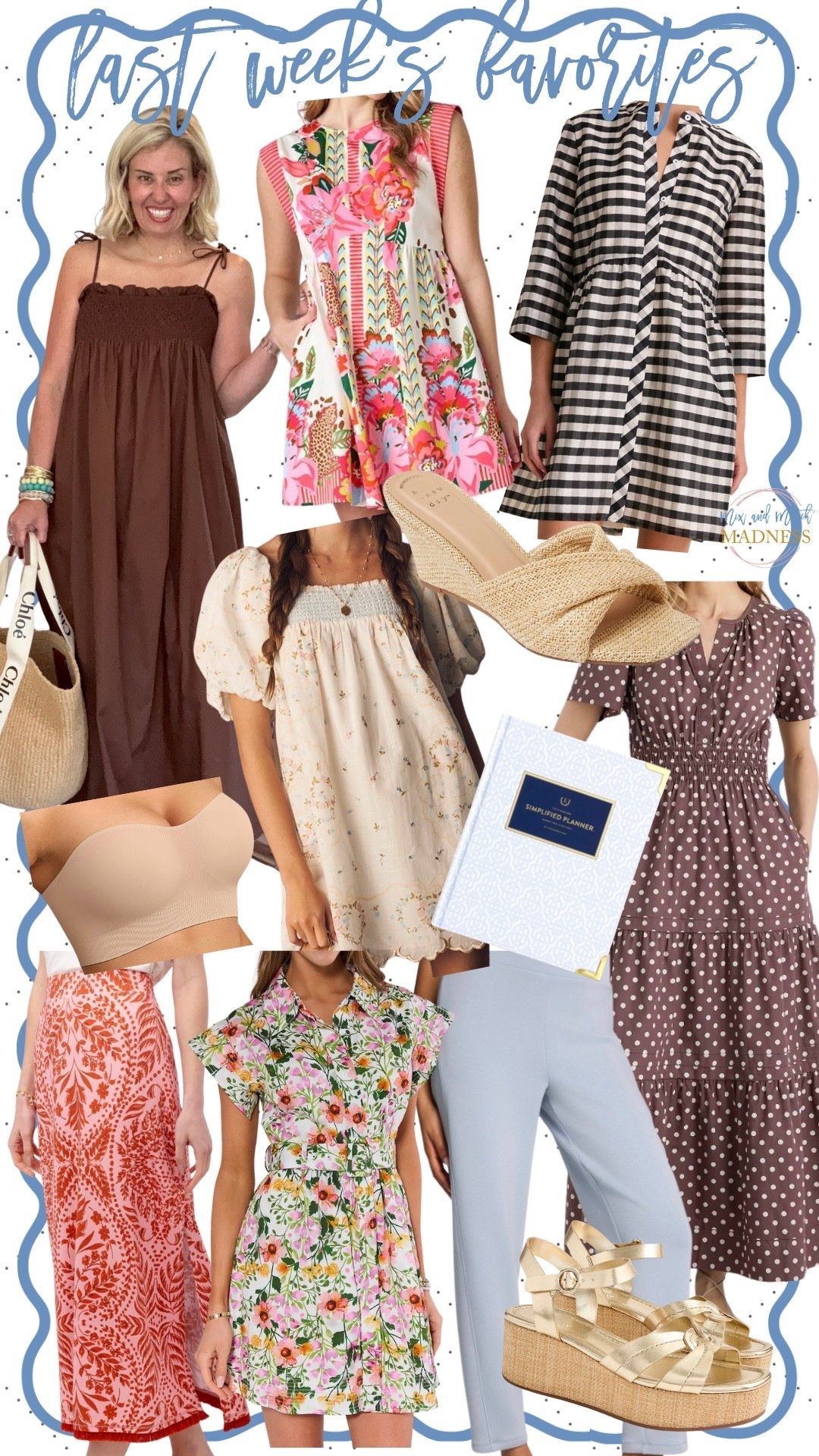 This week’s favorites are full of some amazing dresses!! I just love that y’all love them as much as I do. Great sandals, cute skirt, comfy pants, strapless bra, and planner to keep us organized! 
*Use my code mixandmatch20 at Petal & Pup 

#LTKmomlife #LTKOver40 #LTKdayinmylife