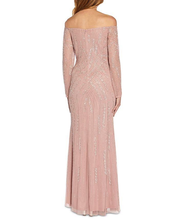 Adrianna Papell Sequin Off-The-Shoulder Gown & Reviews - Dresses - Women - Macy's | Macys (US)