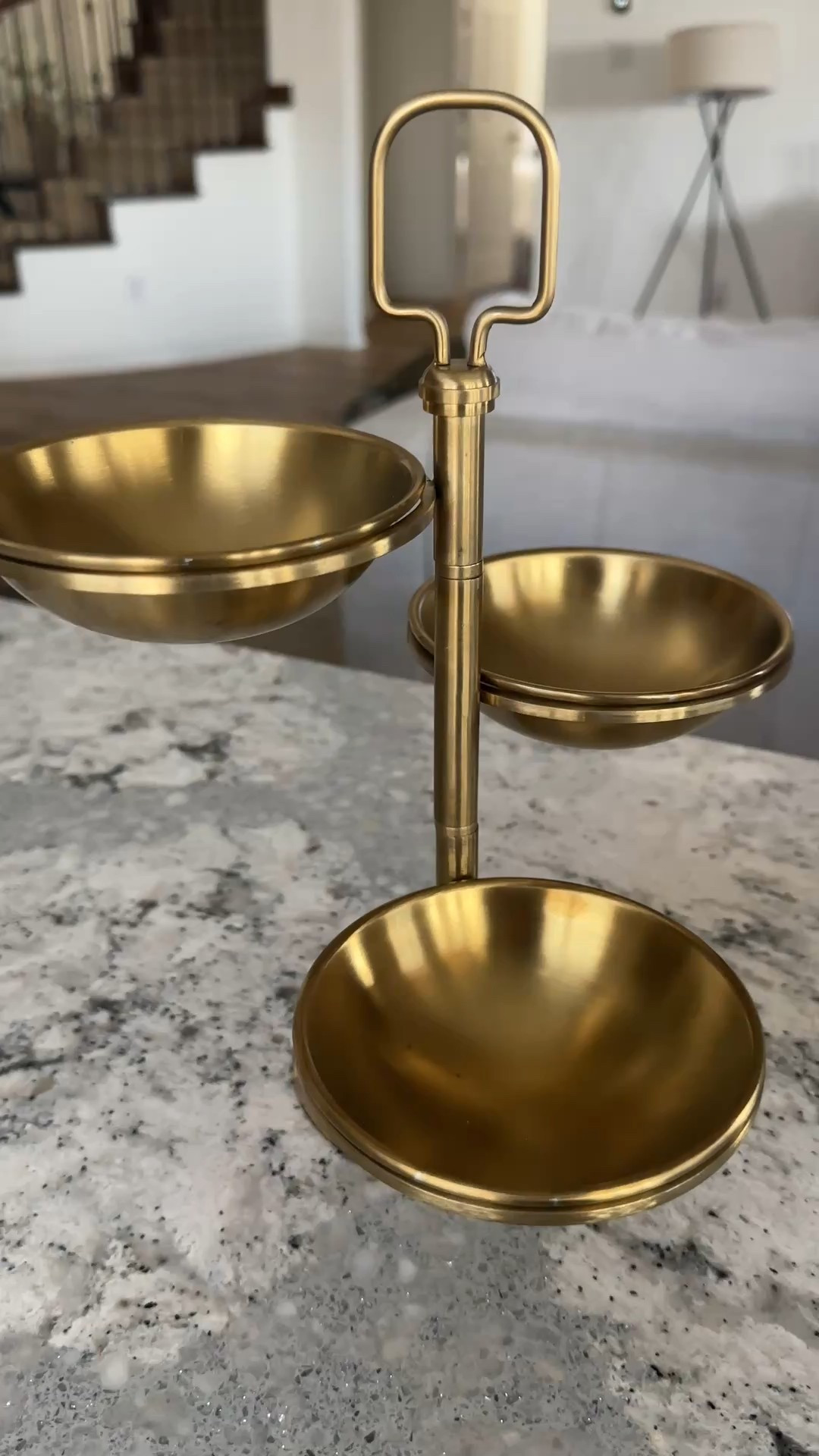 Brass tiered serving bowls, great for hosting or Diwali 