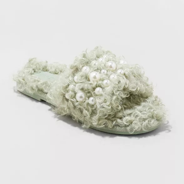 Girls' Adeline Slip-On Embellished Slide Slippers - Cat & Jack™ | Target