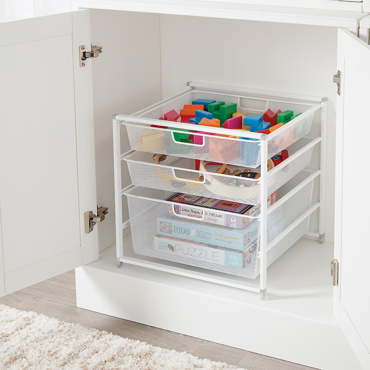 Elfa White Cabinet Drawer Solutions | The Container Store