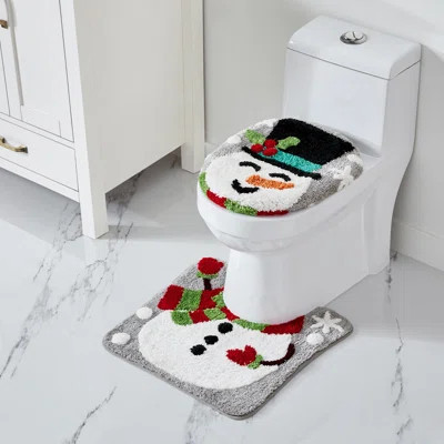 Home Multi Snowman Holiday Bath Rug Set, 2 Count | Wayfair North America