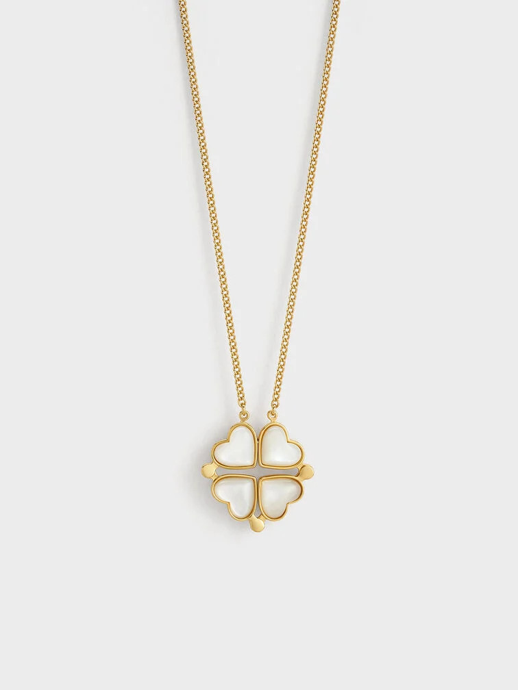 Rose Gold Annalise Clover Heart Necklace | CHARLES & KEITH | Charles & Keith CA