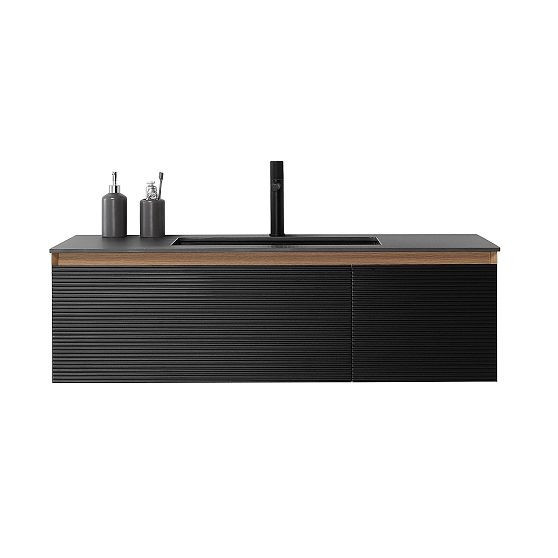 Montague Floating 48" Single Vanity, Black | West Elm (US)