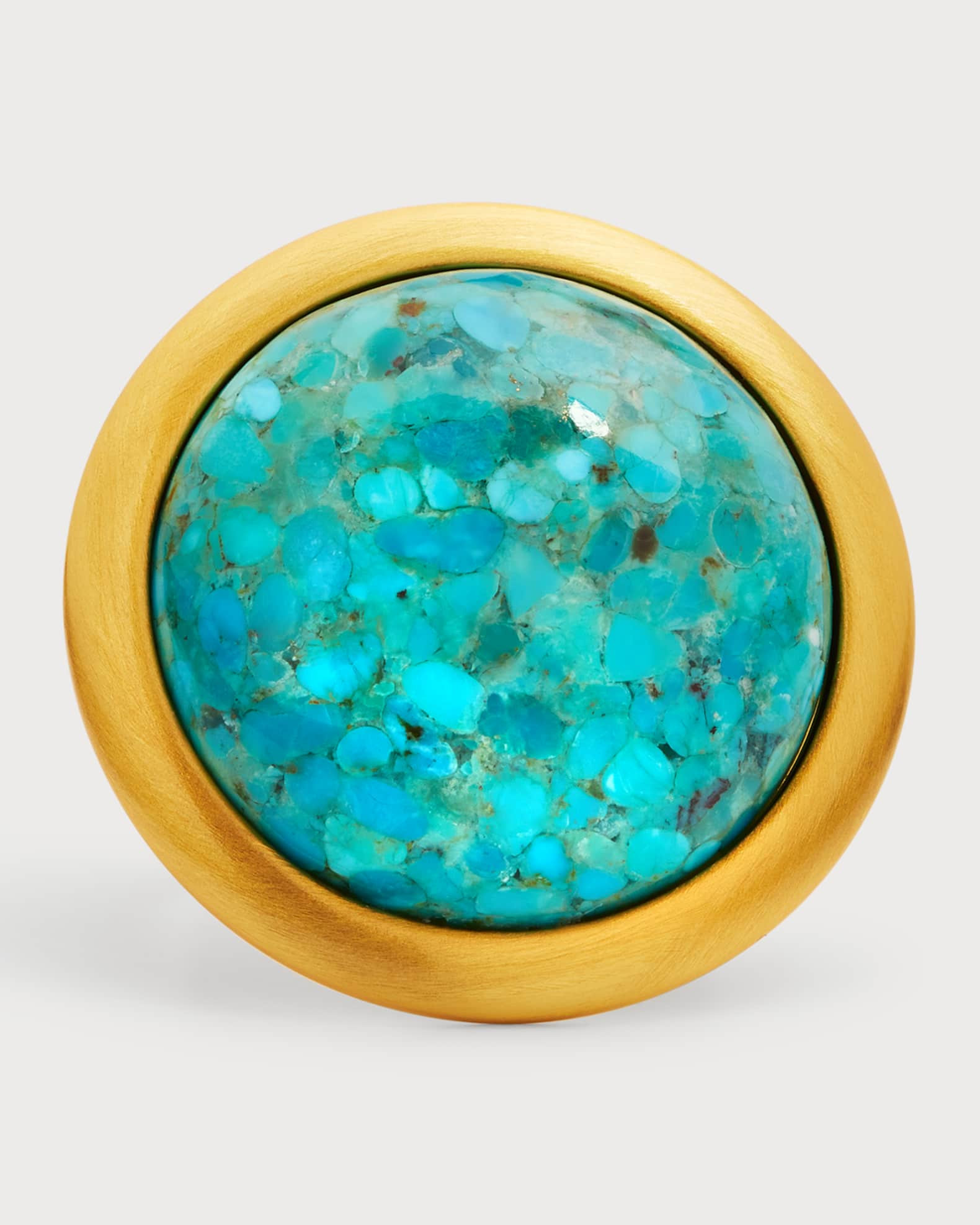 Brushed Gold Turquoise Cabochon Ring | Neiman Marcus