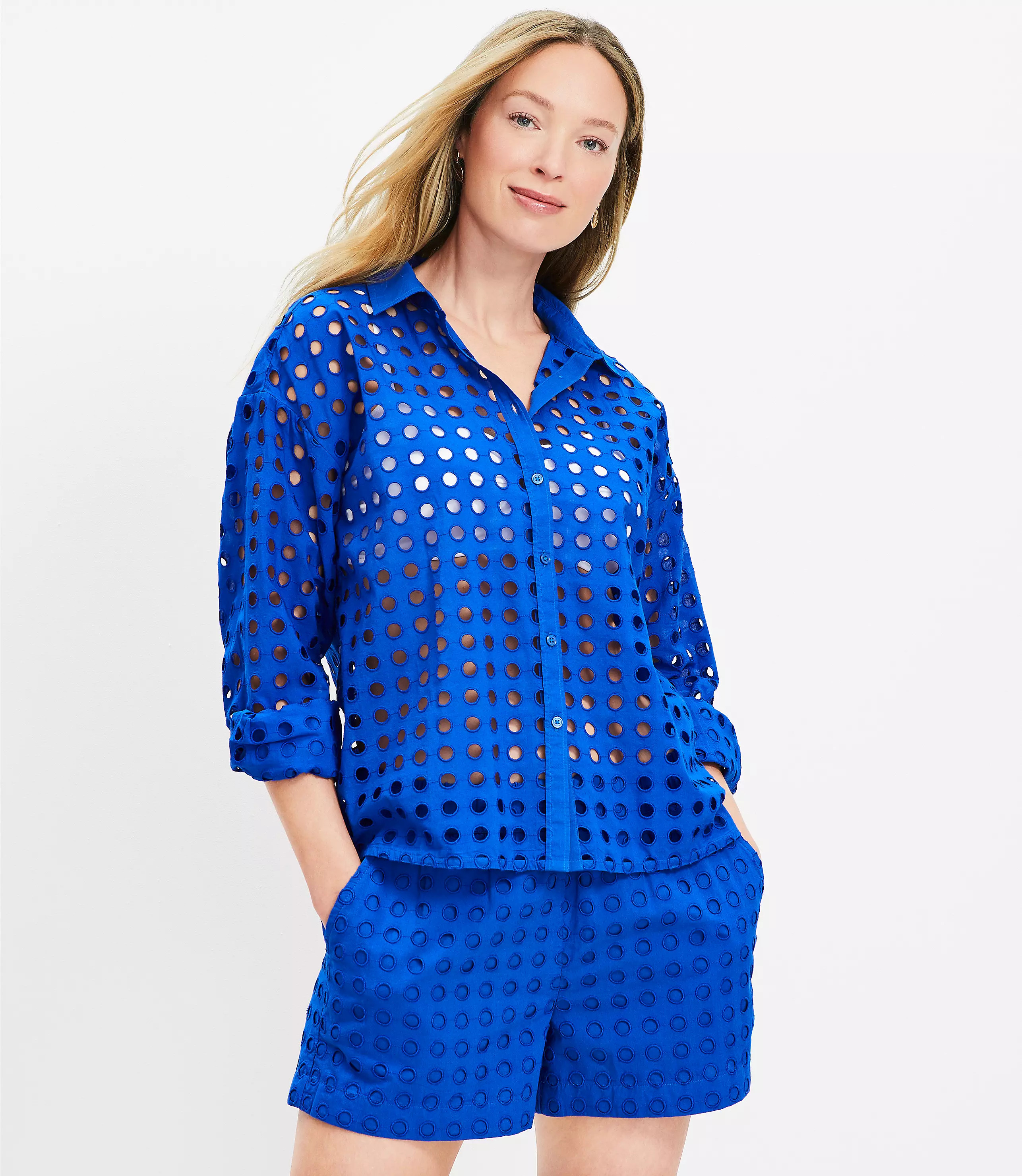 LOFT Beach Eyelet Shirt | LOFT