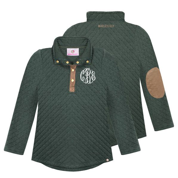 Monogrammed Kids Quilted Pullover Tunic | Marleylilly