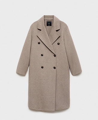 Mango Women's Handmade Oversized Wool Coat - Macy's | Macy's