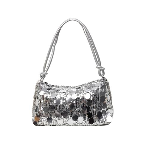 Women Sequin Bag Small Shoulder Tote Sparkly Purse Clutch Handbags Evening Bag Party Bling Glitter Sparkle Sequin Purse (silver purse) | Amazon (US)