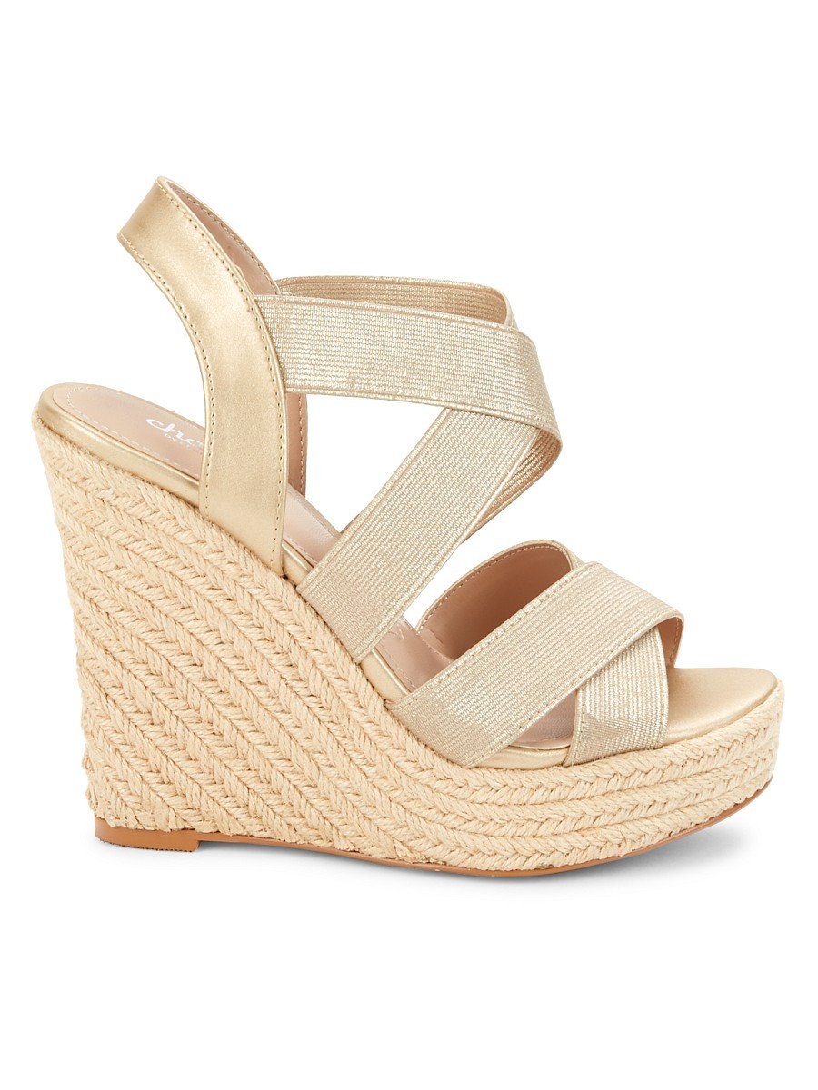 Charles by Charles David Women's Alyce Metallic Espadrille Sandals - Beige - Size 9.5 | Saks Fifth Avenue OFF 5TH