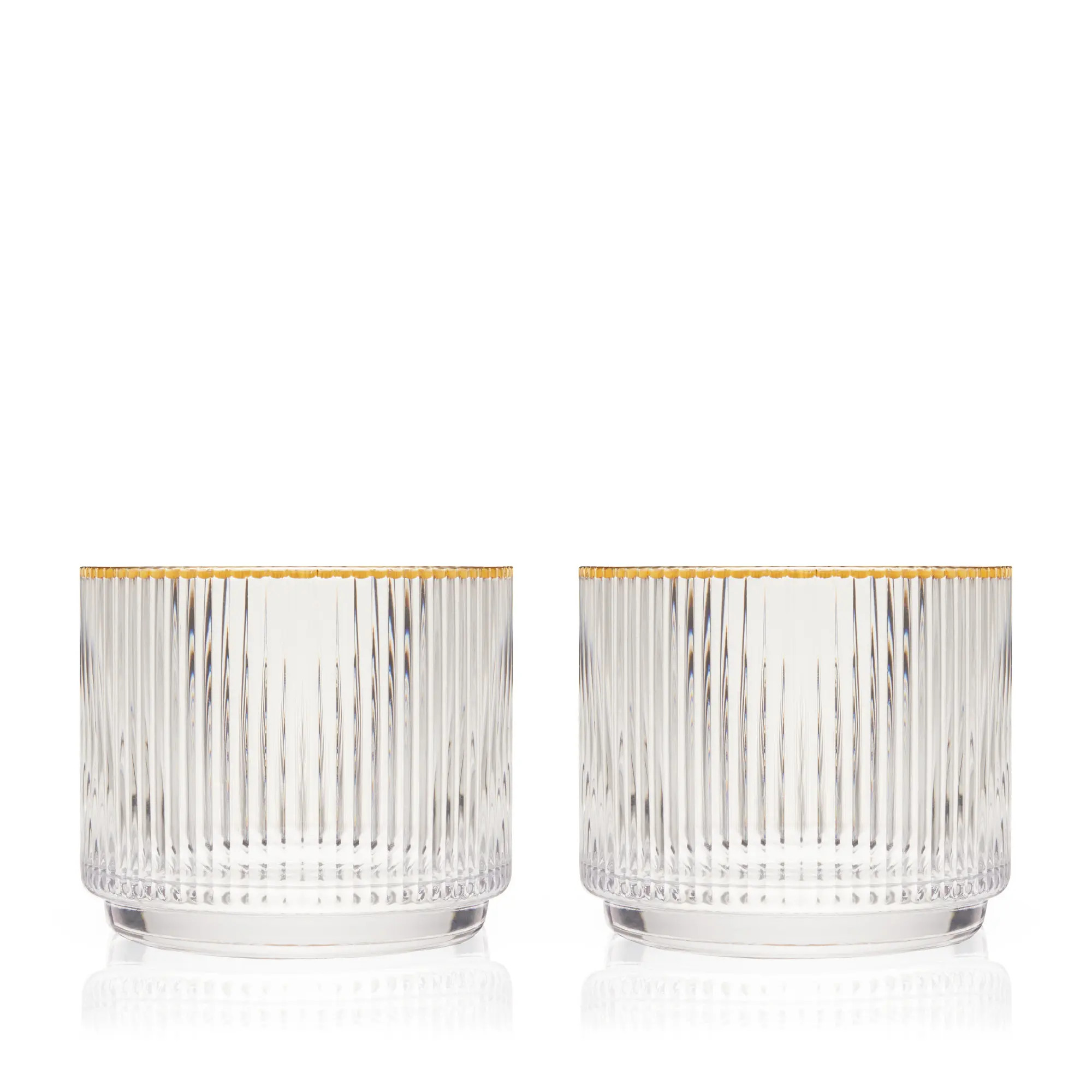 Viski Meridian Crystal Gold Rimmed Lowball Tumblers Set of 2 | Nordstrom | Nordstrom