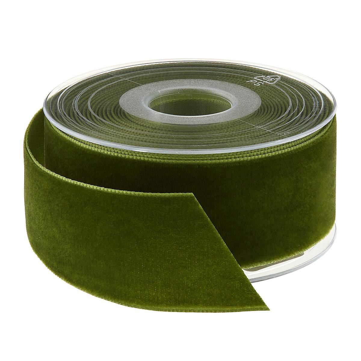 Moss Green Swiss Velvet Ribbon | The Container Store