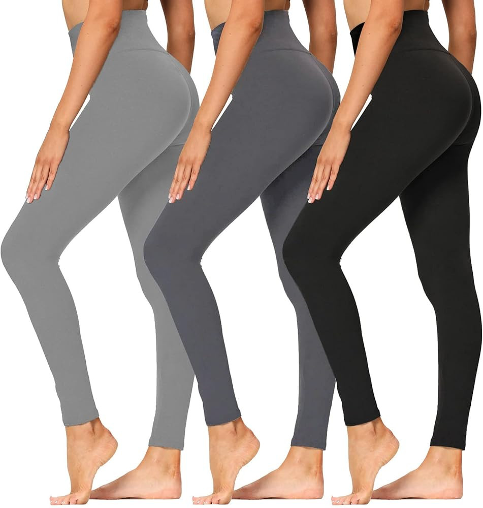 High Waisted Leggings for Women - Soft Athletic Tummy Control Pants for Running Cycling Yoga Work... | Amazon (US)