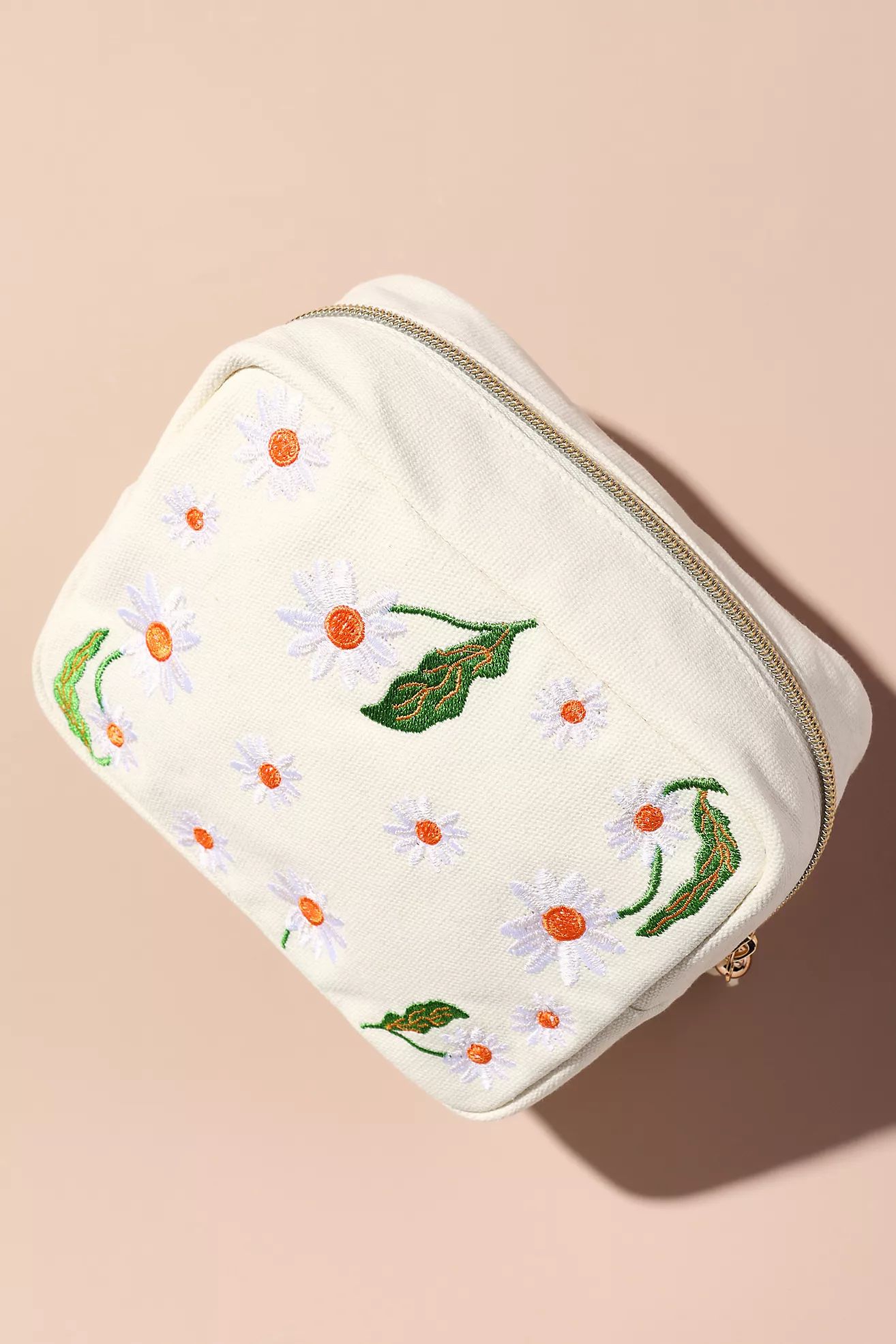 Patisserie Embroidered Daisy Cosmetic Bag | Anthropologie (US)