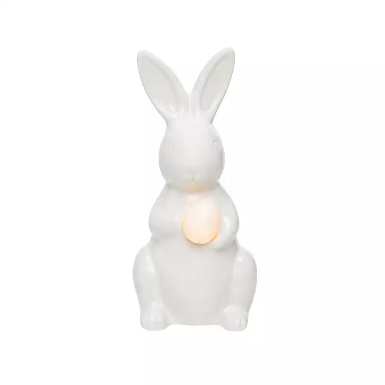 Pre-Lit LED White Bunny with Egg | Kirklands