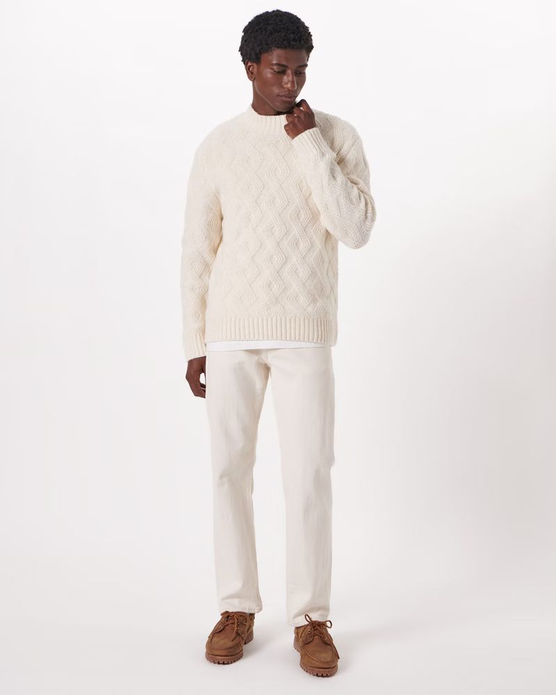Men's Stitched Mockneck Sweater | Men's Tops | Abercrombie.com | Abercrombie & Fitch (US)