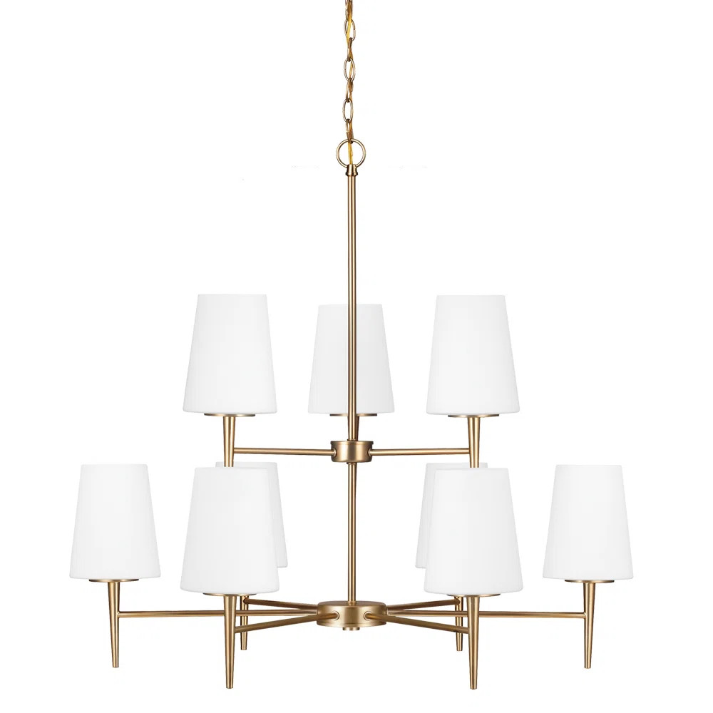 Erlandson 9 - Light Metal Dimmable Tiered Chandelier | Joss & Main