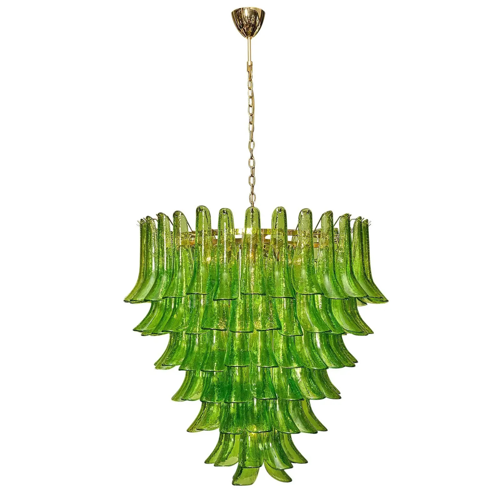 Green Murano Glass “Selle” Chandelier | Chairish