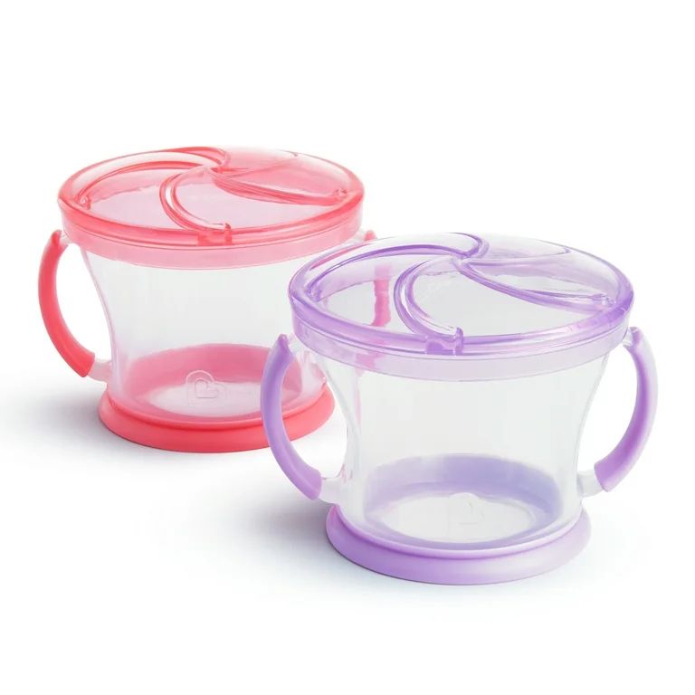 Munchkin Snack Catcher Snack Container Cup, Pink/Purple, 2 Pack | Walmart (US)