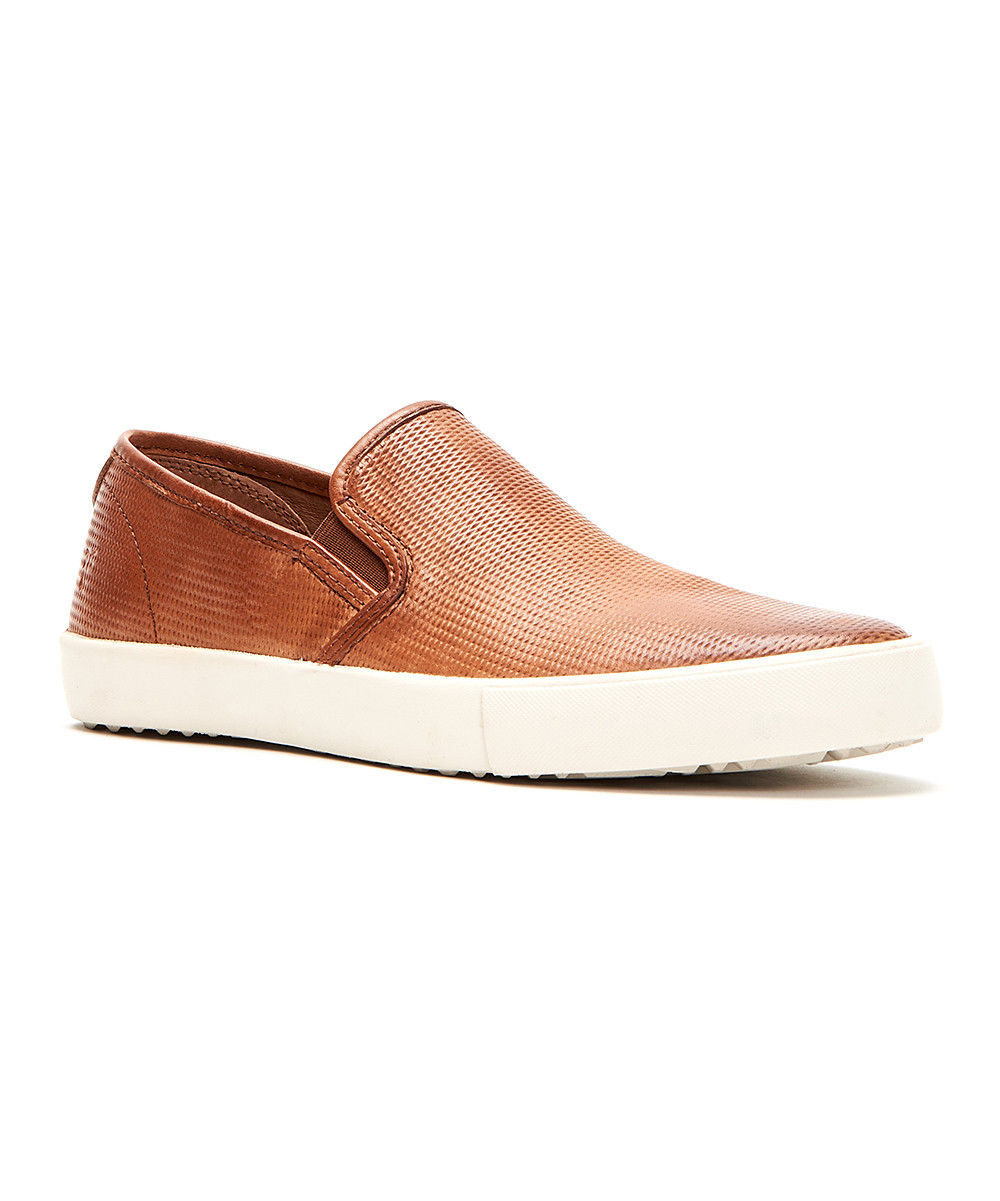 Frye Men's Sneakers COG - Cognac Brett Perforated Leather Slip-On Sneaker - Men | Zulily