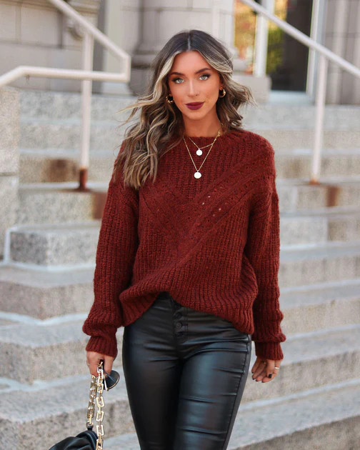 Chiara Knit Pullover Sweater - Chestnut | VICI