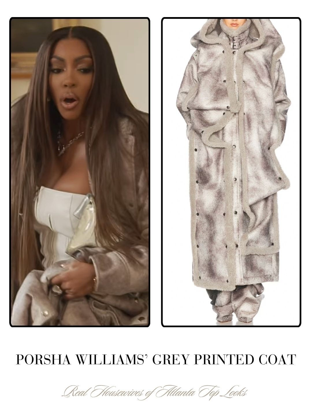 Porsha Williams’ Grey Printed Coat
